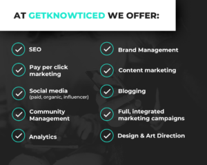 marketing services offered at GetKnowticed marketing agency