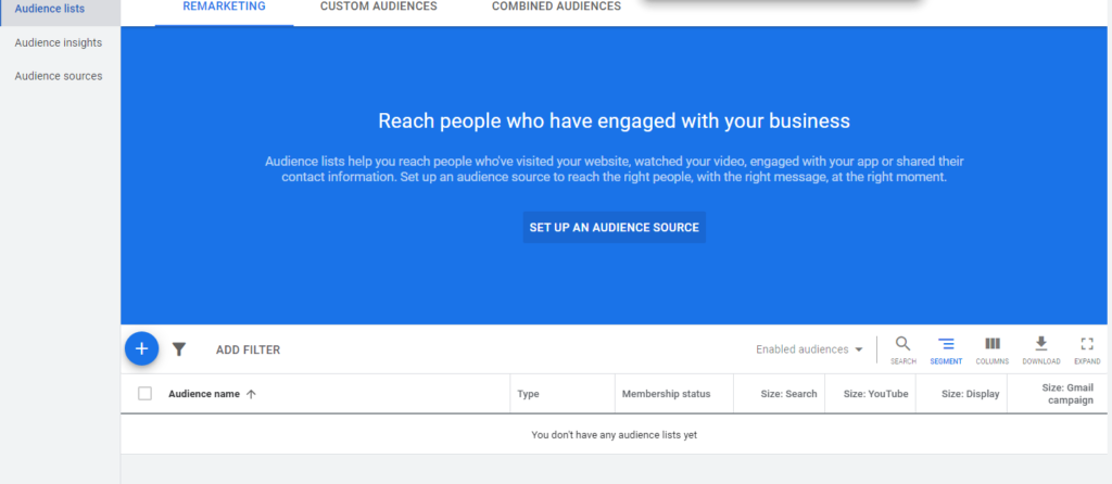 Remarking screen when retargeting your audience