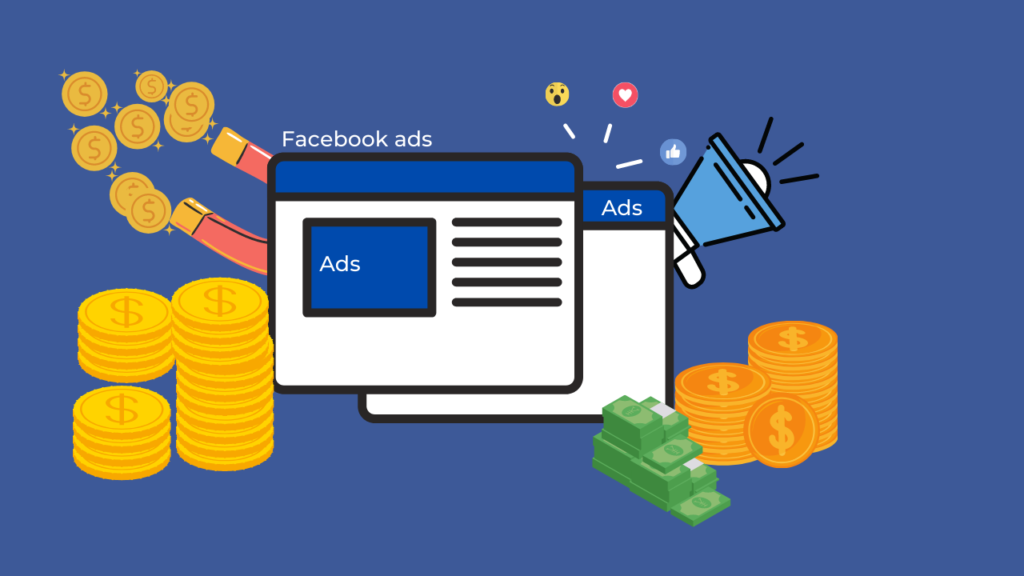 Facebook ads attracting money and engagement on social media