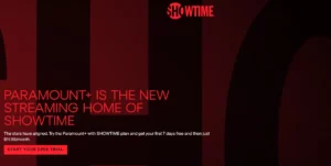 landing page example from showtime