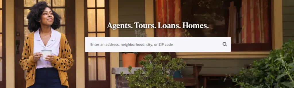 landing page example from zillow